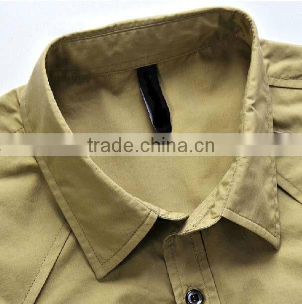short sleeve breathable military khaki shirts