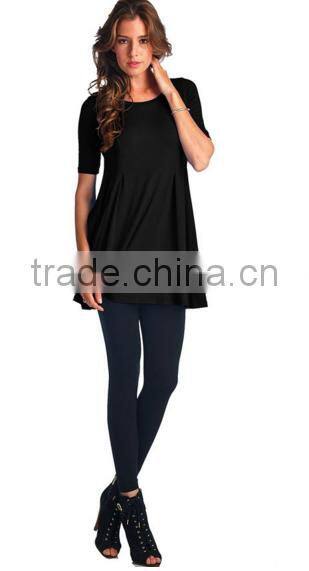 Fashion womens clothes Short Sleeve Swing Dress Tunic Tops for women 2016