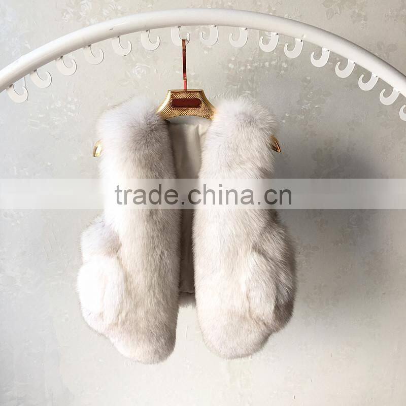 2016 full genuine leather real fox fur coat female short design fox fur vest slim waistcoat women fur