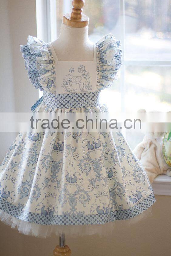 Girls Easter Bunny Dress Kids Holiday Remark Dresses