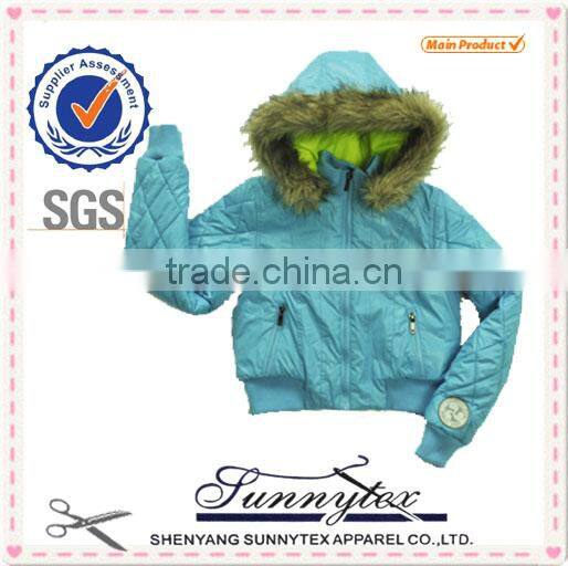 Women Fashion Fake Fur Hooded Bomber Jacket