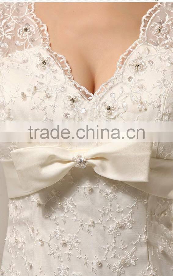 Guangzhou mermaid wedding dresses with lace and bead back fishtail