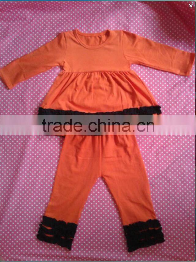 girls boutique outfits long sleeve white with bibs top and Four Leaf Clover ruffle pants halloween outfit girls boutique outfit