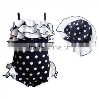Boutique New Style High quality Beautiful polka dots Baby Bathing Suit Swimwear kids fashion bikini 3 pieces sets