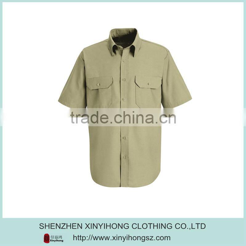 Double Pockets 100% Cotton Casual Style New Model Shirts For Men 2014