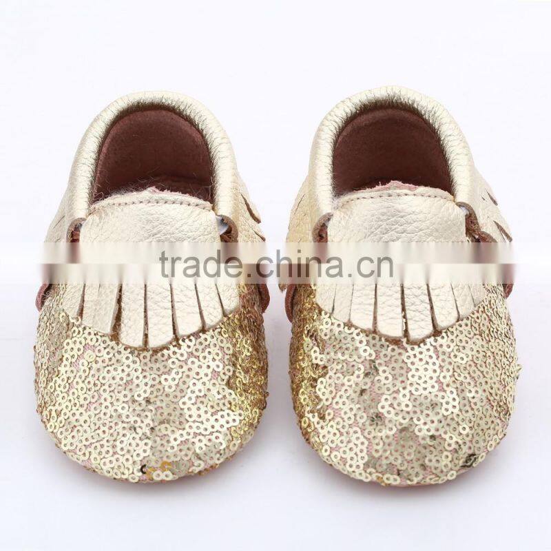 Multicolor sequin fringed leather baby moccasins, sequin baby moccasin