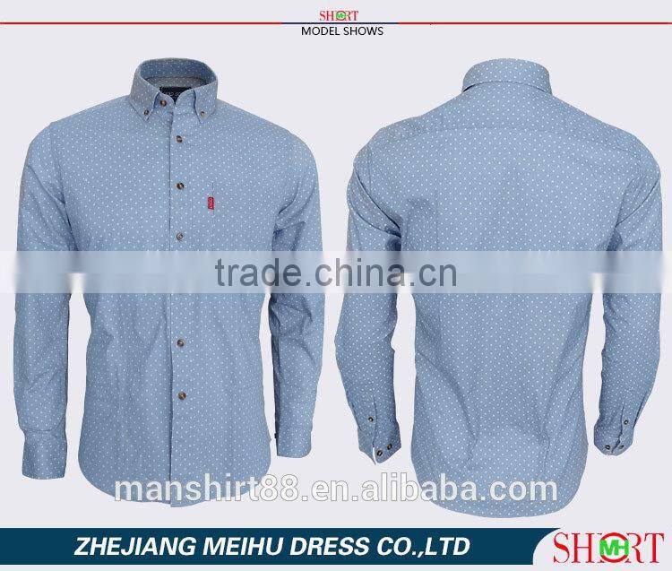 dotted cotton spandex denim shirts