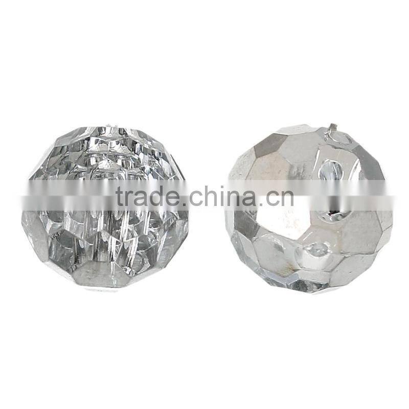 Hot Sell Faceted 11mm Ball Single Hole Acrylic Button for Garments & Jewellry