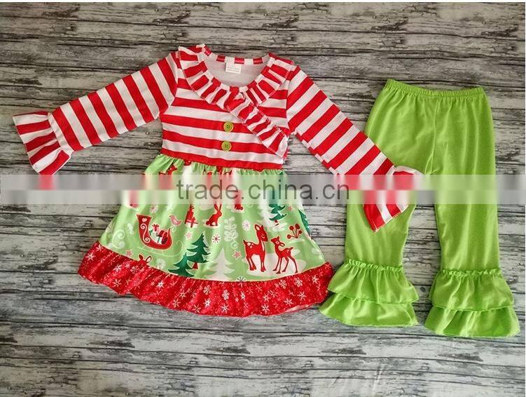 Boya Hot Sale Boutique Remake Design Kids Deer Dress Custom Party Girl Wear Dresses