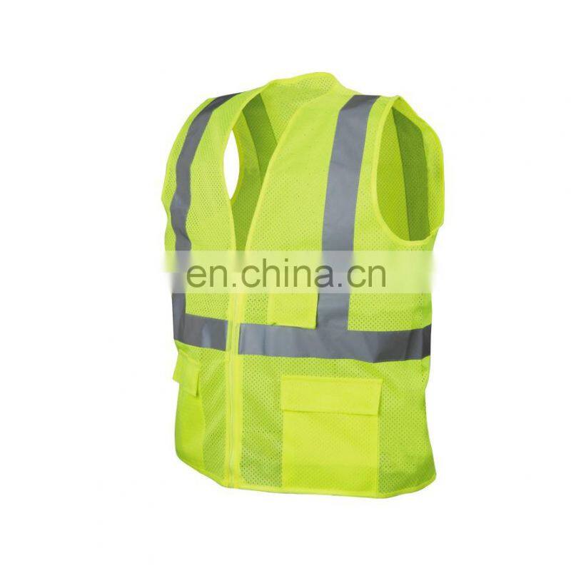 High Visibility Clothing Mesh Safety Reflective Vest with Pockets