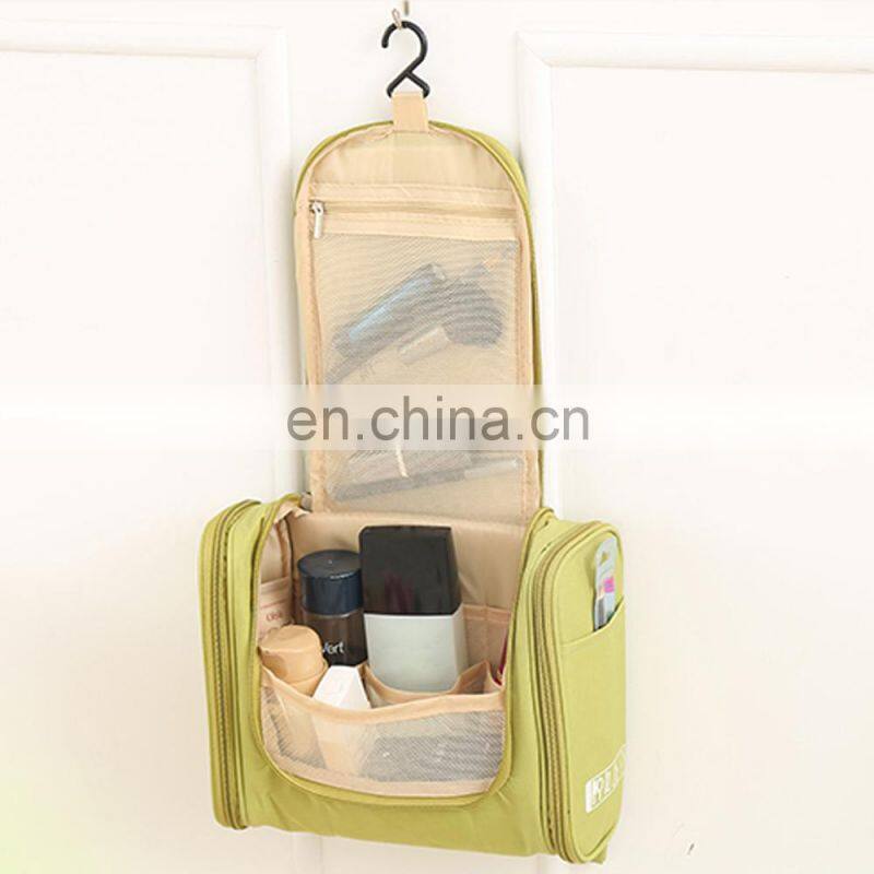 Woman waterproof travel hanging toiletry bag have stock