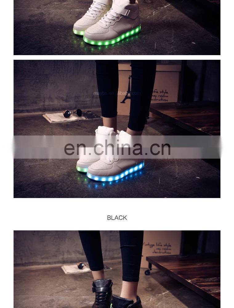 Factory Wholesale Hot Fashion Cool light up shoes street dance luminous high top LED sneakers casual shoes for men women