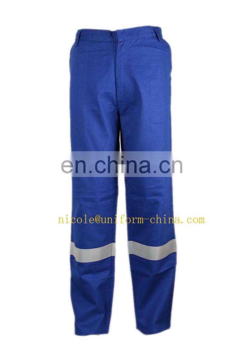 mens 100% cotton flame retardant fabric reflective tape work cargo causal pants