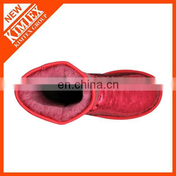 sequin snow boots with artificial wool inside