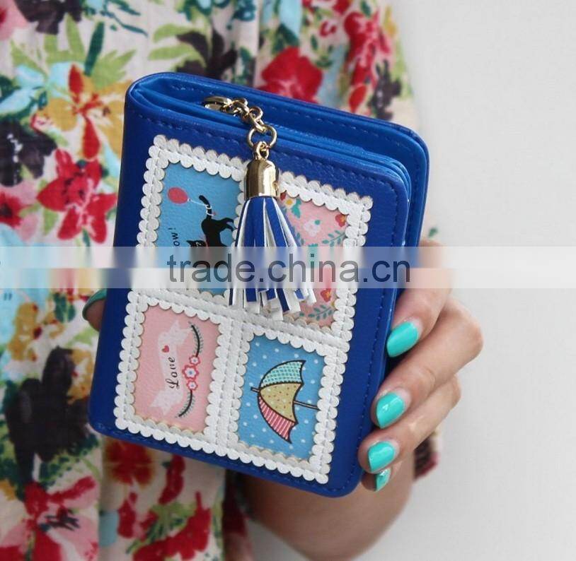 Mixed colorful purse Handbang for women Cartera Billetera para dama design with cartoon Giraffi