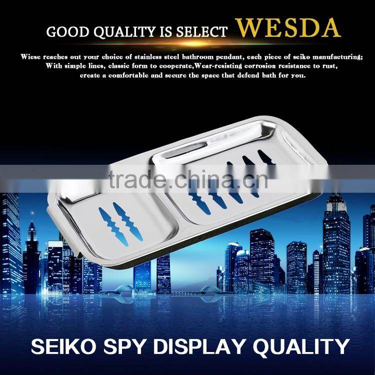 WESDA bathtub soap dish silver square stainless steel soap two dish bathroom sets metal soap holder/Soap Dish/Soap Basket
