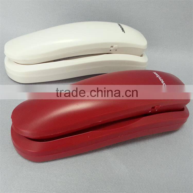 red color wall mount corded bathroom or guest room slim wall telephone