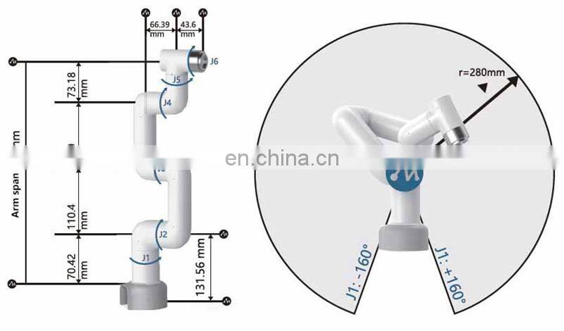 MyCobot-Pi 6 Axis Payload 250G Robotic Mechanical Arm For Image Recognition ROS Education AI