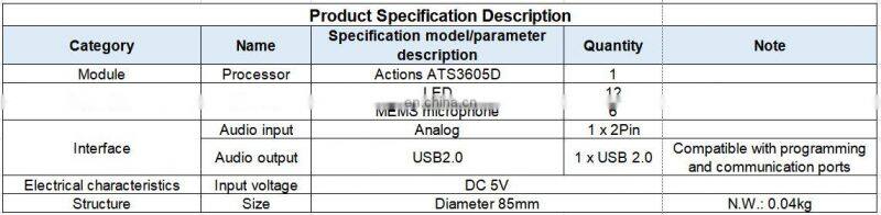 6 Microphone Array Voice Module ROS Voice Support Sound Source Location Support Voice Navigation