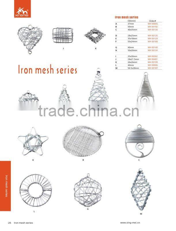 Latest 1 ring Iron mesh charms Jewelry findings Iron pendants