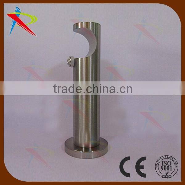 Wall install curtain pole double bracket with surface wooden plated
