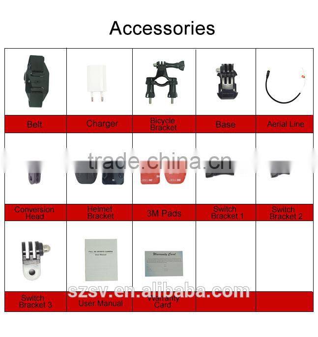 2015 New Design 4k technology 50m waterproof wifi sport camera
