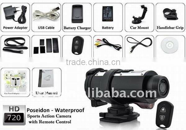 10 meters underwater work hd race sport camera with all glass lens