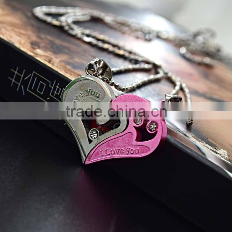 New Products 2016 Mothers Day Gifts Stainless Steel Pendant Pink
