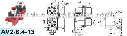 Female audio jack of hdmi to rca converter box