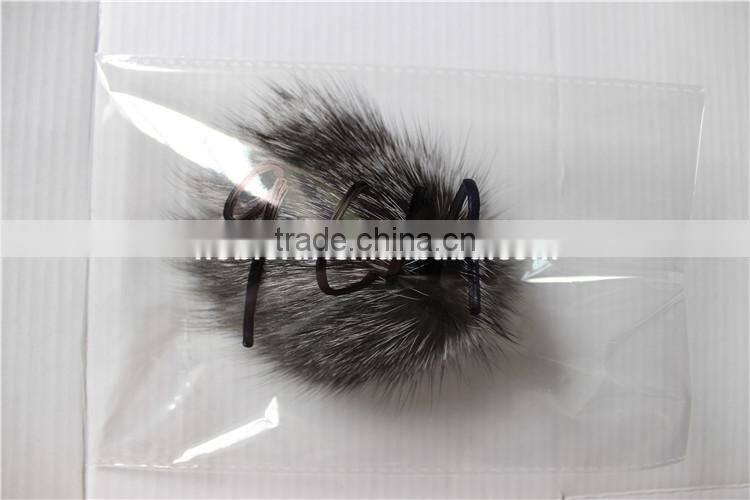 9 CM Fur Ball Genuine Natural Silver Fox Fur Pompom Hat Accessory