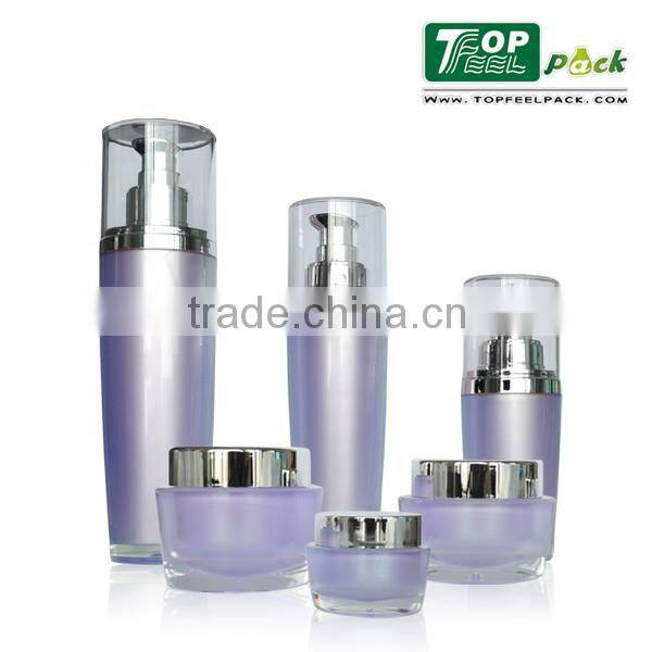 cosmetic package sets , transparent bottle and transparent jars