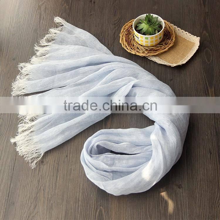 2016 Autumn Winter Women Ladies Fashion Long Plain Linen Cotton Scarves