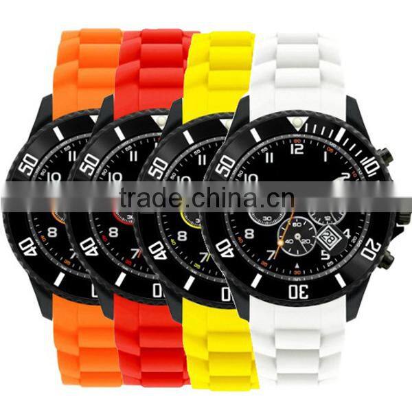 2015 Hot Japan quartz movt alloy case Colorful Silicon Watch