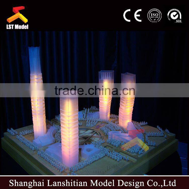 Five-star Office building model with light systerm,3d building models