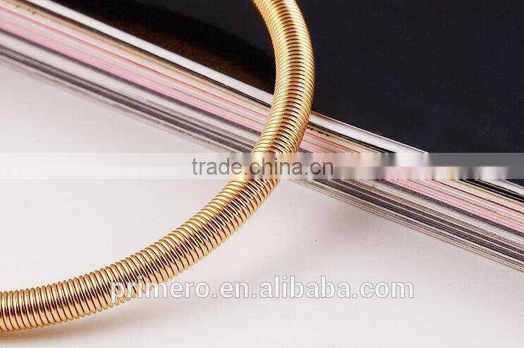 New Fashion Jewelry Spring Tube Type Bangle Gold Plated Adjustable Bracelet