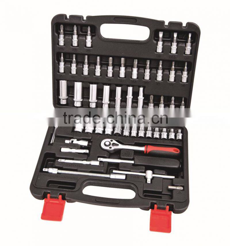 1/4" 53pcs Drive Socket Set, professional hand tool set, auto repairing tool set, bicycle repairing tool set