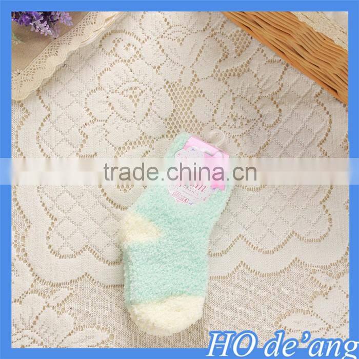 Hogift new winter children candy colored coral cashmere warm tube socks baby floor socks MHo-203
