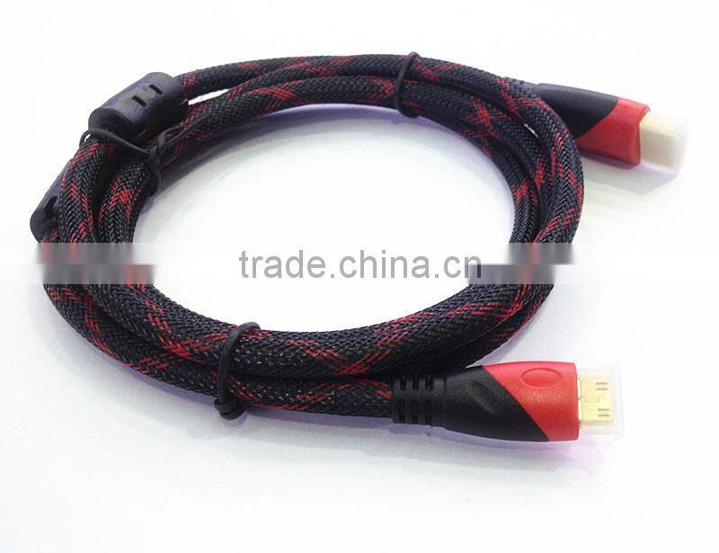 HDTV application Mini HDMI cable 24K Gold plated