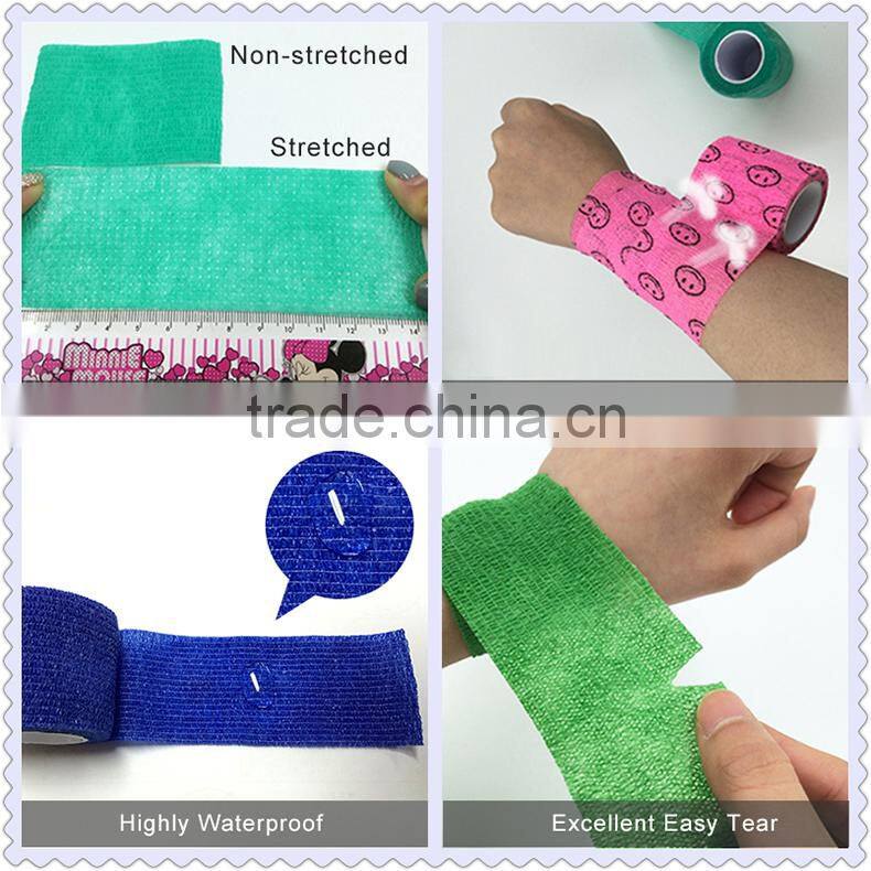 Non woven elastic self cohesive bandage/self adhesive bandage,OEM