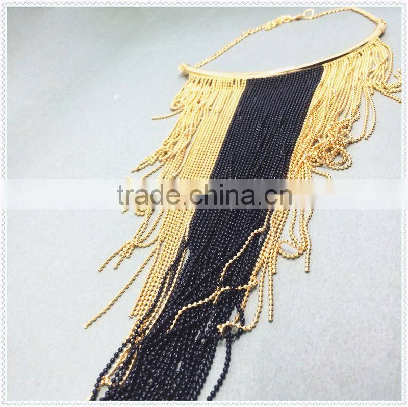 Factory Wholease Fashion Bead Chain Varicoloured Necklace, New Trendy For Clothes.