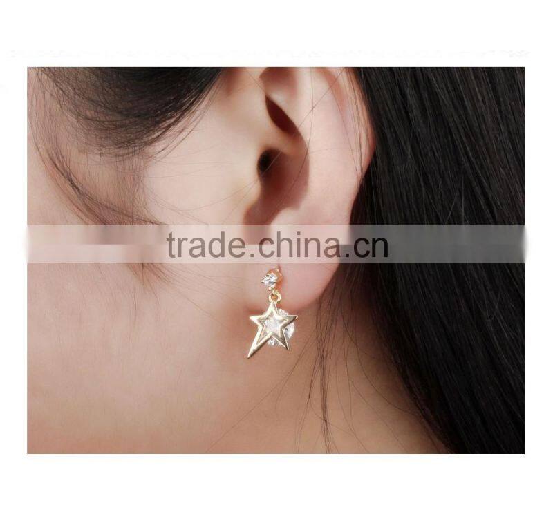 2016 latest design earrings woman jewelry stardust gold earring for young girls