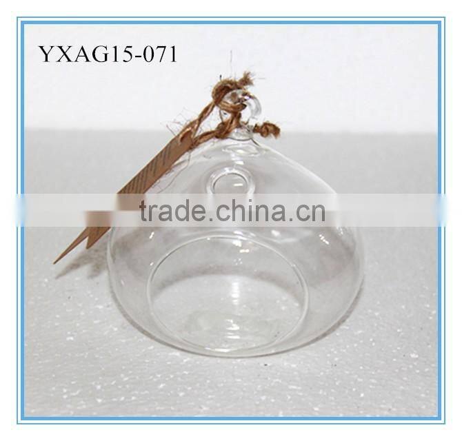 Home decor ball shape hanging glass vase