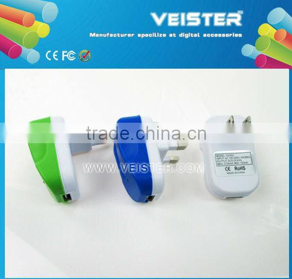 EU socket Multi Colour Wall USB Charger for Iphone,for Ipod