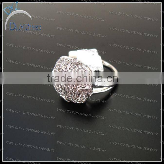 factory price plated 18k white gold ladies cz rings