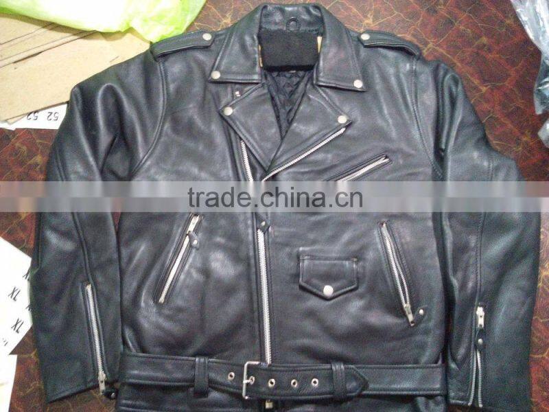 New Fashion Cheap Pakistan Leather Jacket for Man,Leather Black 8 Ball Cowhide Bomber Leather Jacket