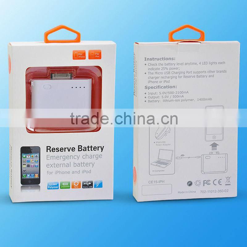 Capacity 1400mAh Li-Poly Power Pack for all iPhone and iPad