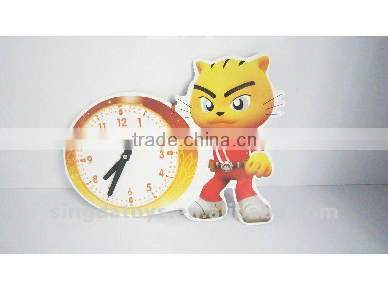 Beauty cat yellow and pink AIDS clock
