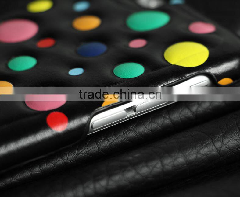 2015 Hot Selling Simple Back Cover, 3D Polka Dots Leather Case For iPhone 6