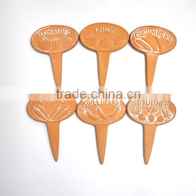 Well-design terra cotta garden decor stick