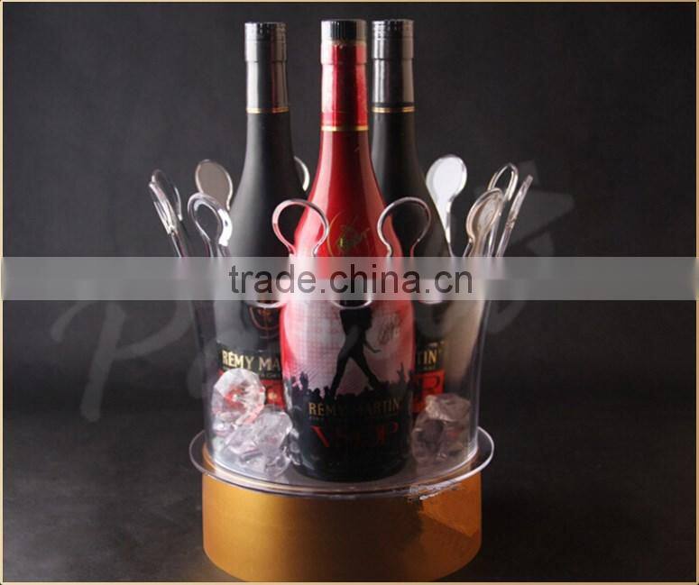 Champagne bottle display led crown illuminate ice bucket cooler